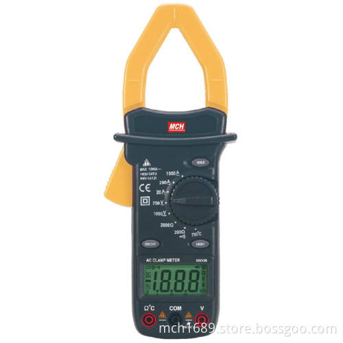 AC Digital Clamp Meter, AC/DC Voltage, AC Current, 2000 Counts (MCH-9800A/9800B)